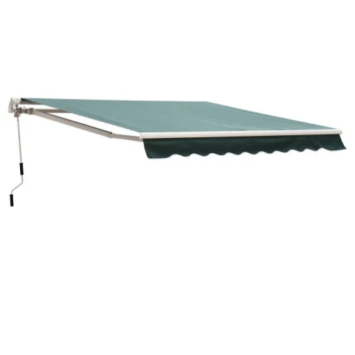 TENDA DA SOLE AVVOLGIBILE MANUALE A PARETE TESSUTO DI POLIESTERE 2.5 × 2 M VERDE - KOMBO