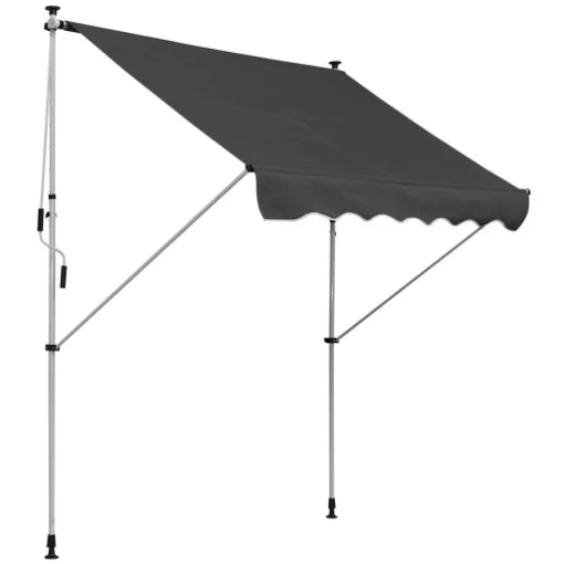 TENDA DA SOLE CON MANOVELLA E ANGOLO REGOLABILE 200 X 150 CM GRIGIA - MAURY'S