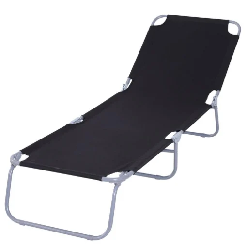 SDRAIO DA GIARDINO PIEGHEVOLE IN METALLO E TESSUTO 180 X 55 X 24 CM NERO - MAURY'S