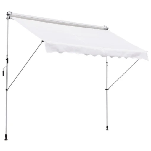 TENDA DA SOLE A MURO CON PALI DI SUPPORTO 300 X 150 CM BIANCA - MAURY'S