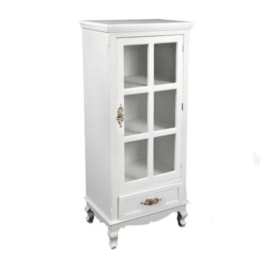 ROSE MOBILETTO A VETRINA CON CASSETTO 48 X 32 X H 120 CM BIANCO - MAURY'S