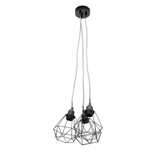 MODERN LAMPADARIO IN METALLO A 3 LUCI 28 X 80 CM COLORE NERO - MAURY'S
