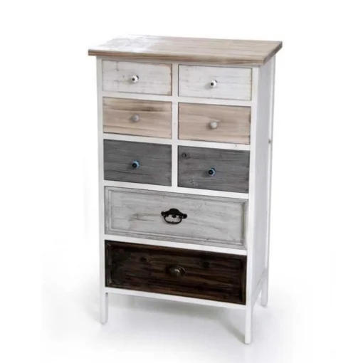 PORTOFINO MOBILE ANTICATO IN LEGNO 57 X 33 X 98 CM CASSETTI COLORATI - MAURY'S