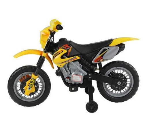 MOTO DA CROSS ELETTRICA PER BAMBINI CON ROTELLE GIALLO - BIEMME