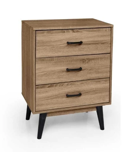 ARES CASSETTIERA A 3 CASSETTI IN LEGNO 60 X 40 X 80 CM COLORE NOCE - MAURY'S