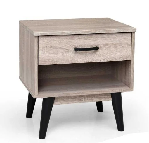 ARES COMODINO CON CASSETTO E VANO APERTO 48 X 38 X 50 CM IN LEGNO ROVERE - MAURY'S