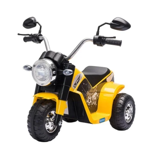 MOTO ELETTRICA A 3 RUOTE PER BAMBINI 18-36 MESI GIALLA
