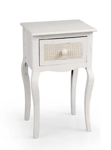 VIENNA COMODINO CON CASSETTO 40 X 32 X 68 CM COLORE BIANCO E CREMA - MAURY'S
