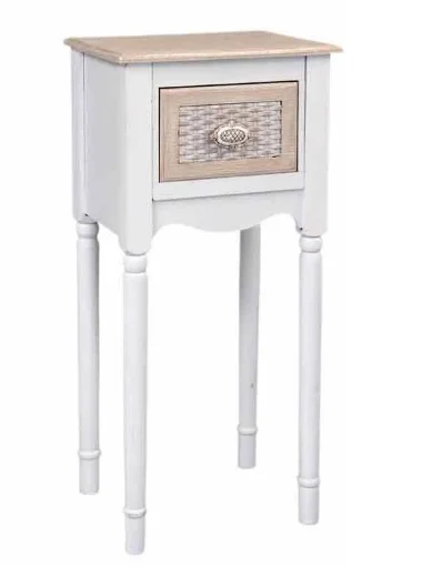 CHARM COMODINO CON RIPIANO E CASSETTO 33 X 27 X 73 CM BICOLOR - MAURY'S