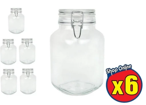 FIDO SET 6 VASO BARATTOLO ERMETICO 2000 CC 6 PZ - BORMIOLI ROCCO