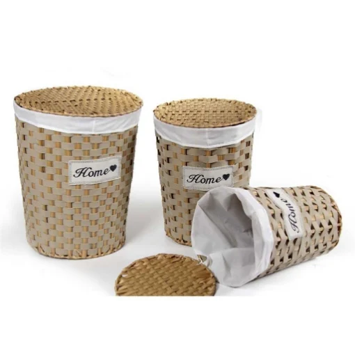 SET PORTA BIANCHERIA HOME IN LEGNI NATURALE CON APPLICAZIONI IN FELTRO - MAURY'S