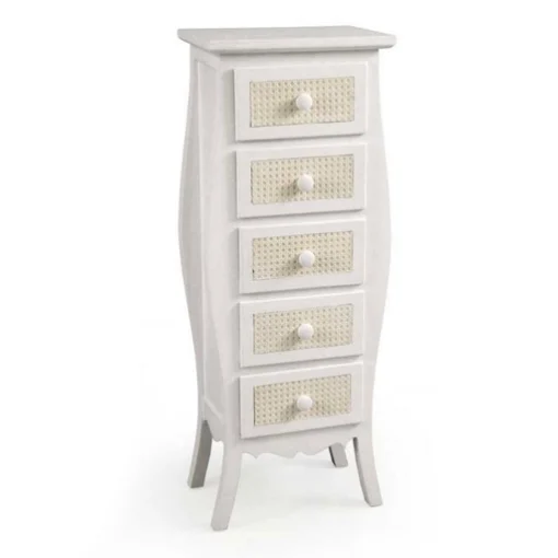 VIENNA CASSETTIERA SLIM A 5 CASSETTI 38X28X103 CM IN COLORE BIANCO E CREMA - MAURY'S