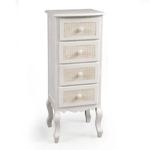 VIENNA CASSETTIERA SLIM A 4 CASSETTI 40X35X100 CM IN COLORE BIANCO E CREMA - MAURY'S