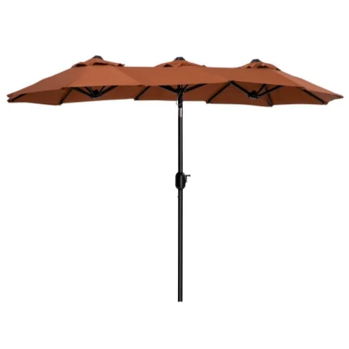 OMBRELLONE DA GIARDINO DOPPIO APERTURA A MANOVELLA 285 X 147 X 227 CM ROSSO - MAURY'S
