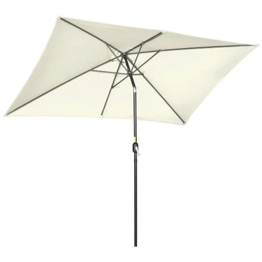 OMBRELLONE DA GIARDINO RETTANGOLARE IN ALLUMINIO 195 X 295 X 240 CM BIANCO - MAURY'S