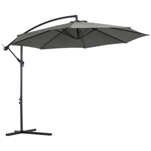 OMBRELLONE IMPERMEABILE STRUTTURA IN ACCIAIO CON MANOVELLA 300 X 250 GRIGIO - MAURY'S