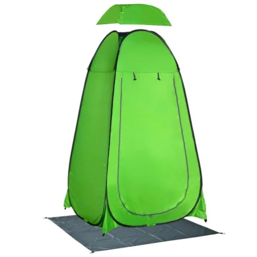 TENDA DOCCIA DA CAMPEGGIO CON PORTA A CERNIERA 126 X 124 X 189 CM VERDE - MAURY'S