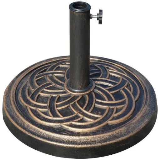 BASE PER OMBRELLONE TONDA DA 12KG IN RESIN PER PALI DA 38MM E 48MM COLORE BRONZO - MAURY'S