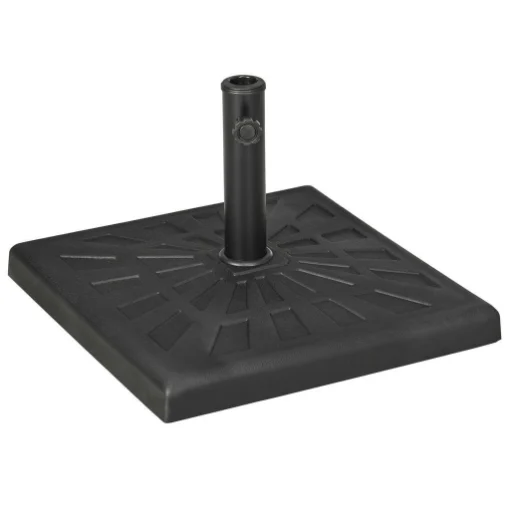 BASE PER OMBRELLONE RETTANGOLARE DI 19KG IN RESINA PER PALI Ø32, 38 E 48 MM NERO - MAURY'S