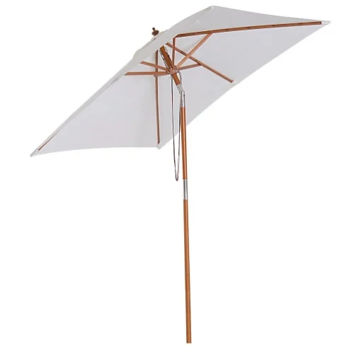 OMBRELLONE DA GIARDINO INCLINABILE A 6 STECCHE E PALO IN LEGNO BEIGE 200 X150 CM - MAURY'S