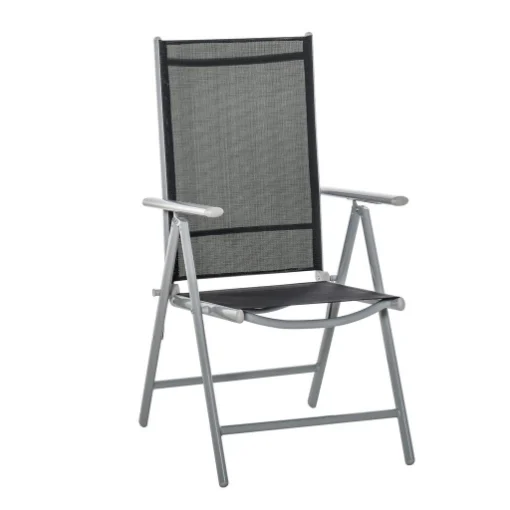 SEDIA DA GIARDINO PIEGHEVOLE CON SCHIENALE REGOLABILE IN ALLUMINIO - MAURY'S