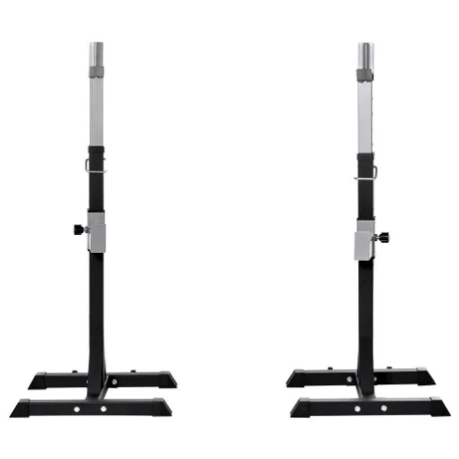 SET 2 RACK PORTA BILANCIERE IN ACCIAIO CON ALTEZZA REGOLABILE CAPACITÀ 110 KG - MAURY'S