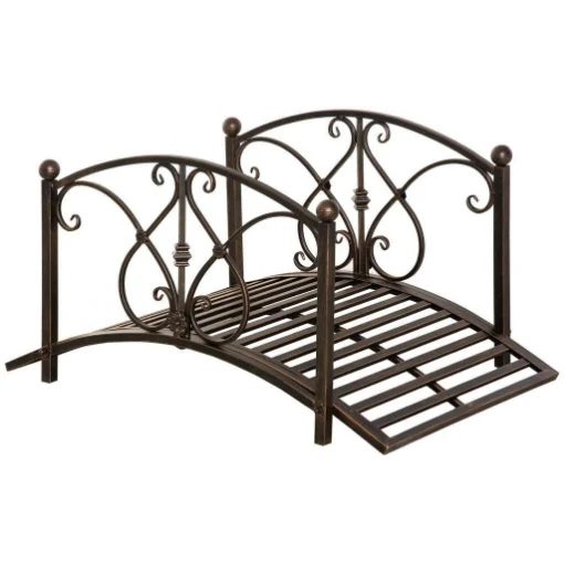 PONTICELLO DA GIARDINO CON ELEMENTI FLOREALI IN METALLO 99 X 68 X 53CM NERO - MAURY'S