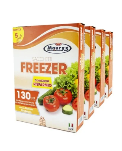 MAURY'S SET 4 SACCHETTI GELO FRIGO FREEZER 19 X 26 CM 130 PEZZI PICCOLI
