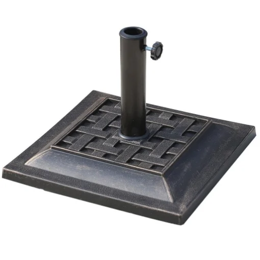 BASE PER OMBRELLONE DA GIARDINO IN RESINA E ACCIAIO VINTAGE 44X44X32CM NERO - MAURY'S