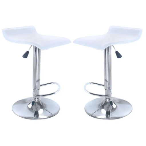 SET 2 SGABELLI DA BAR JAKE IN METALLO E PVC DI COLORE BIANCO - GALILEO
