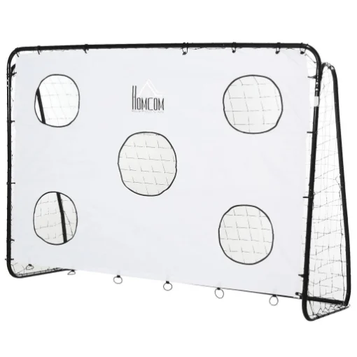 PORTA DA CALCIO PER BAMBINI E ADULTI RETE IN PE IN METALLO OXFORD BIANCO NERO - MAURY'S