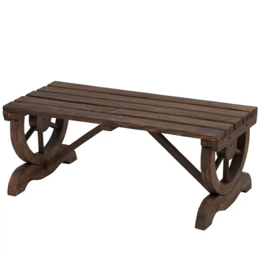 PANCA 2 POSTI ESTERNO IN LEGNO DI ABETE EFFETTO BRUCIATO 105 X 50 X 53 CM - MAURY'S
