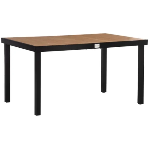 TAVOLO DA GIARDINO PER 6 PERSONE IN ALLUMINIO E PLASTICA 140X90X74 CM NERO - MAURY'S