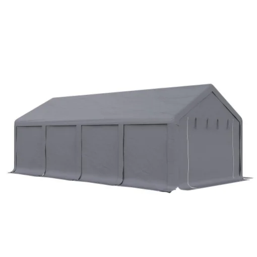 TENDONE DA GIARDINO CON PORTE A CERNIERA 795X395X305 CM COLORE GRIGIO - MAURY'S
