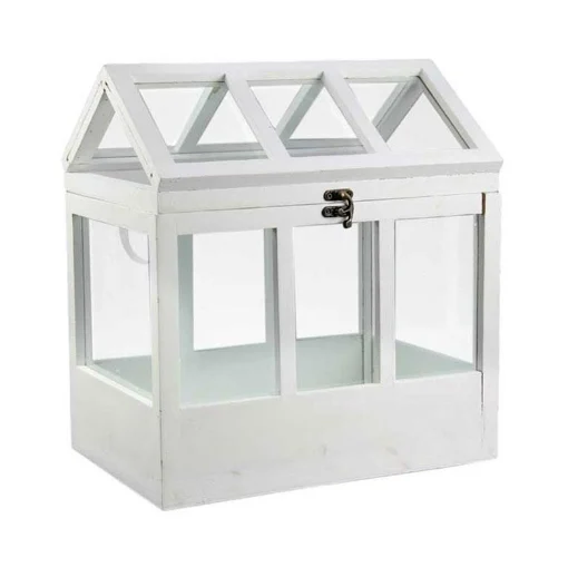 MINI SERRA BIANCA REALIZZATA IN LEGNO 32 X 24 X 36 CM A CASETTA - MAURY'S