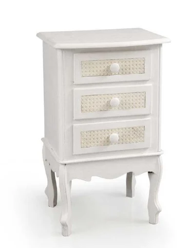 VIENNA MOBILE CASSETTIERA 3 CASSETTI IN LEGNO 42 X 34 X 70 CM BIANCO E CREMA - MAURY'S