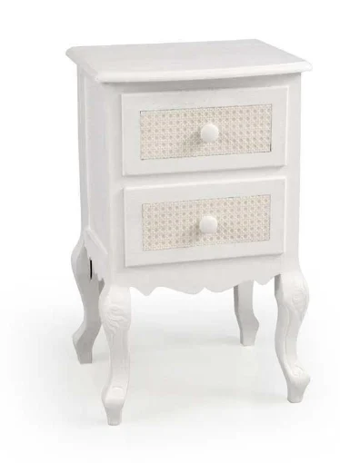 VIENNA COMODINO CON 2 CASSETTI 40 X 32 X 67 CM COLORE BIANCO E CREMA - MAURY'S