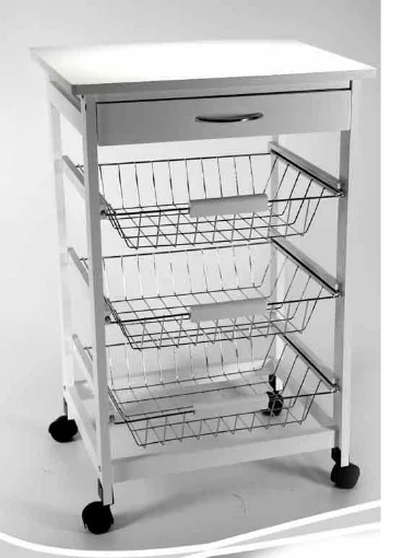 CARRELLO DA CUCINA 47 X 37 X H 76 CM COLORE BIANCO - MAURY'S