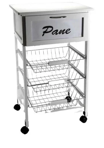 CARRELLO DA CUCINA PANE 47 X 37 X H 85 CM COLORE BIANCO - MAURY'S