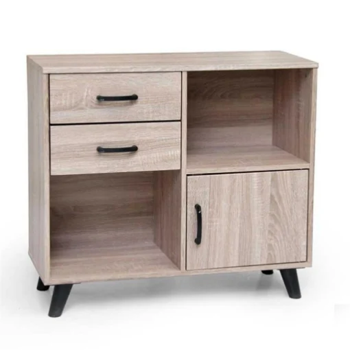 ARES MOBILE IN LEGNO CON 3 CASSETTI E 2 VANI 80 X 30 X 70 CM IN COLORE ROVERE - MAURY'S