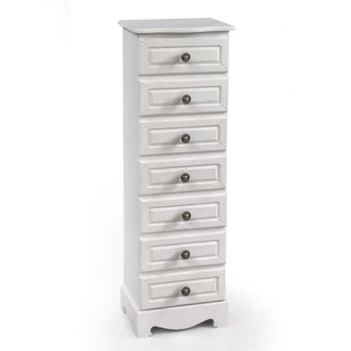 PERLA CASSETTIERA A 7 CASSETTI 29 X 23 X 89 CM COLORE BIANCO - MAURY'S