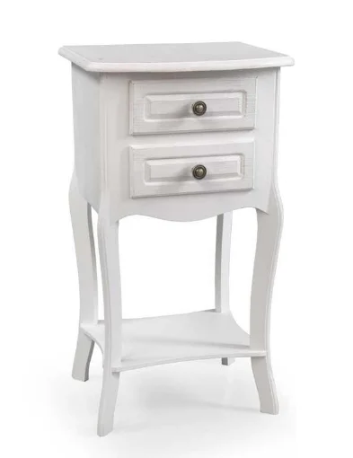 PERLA COMODINO ALTO A 2 CASSETTI 38X32X70 CM COLORE BIANCO - MAURY'S