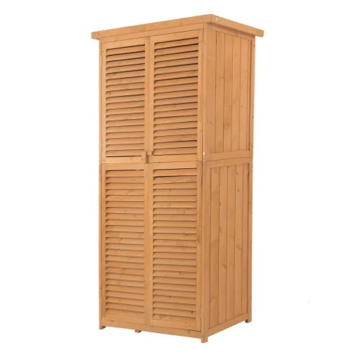 ARMADIO PORTAOGGETTI DA ESTERNO IN LEGNO IMPERMEABILE 87 X 46.5 X 160 CM - MAURY'S