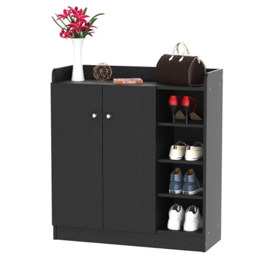 ARMADIO A SCARPIERA IN LEGNO 83 X 30 X 90 CM COLORE NERO - LUPIA
