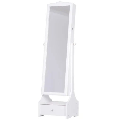 ARMADIO PORTAGIOIE A SPECCHIERA CON LUCI A LED 45 X 36 X 150 CM BIANCO - LUPIA