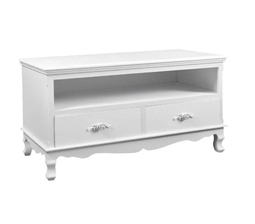 ROSE MOBILE PORTA TV CON 2 CASSETTI E VANO 100X42X55CM BIANCO - MAURY'S