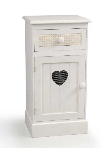 VIENNA MOBILE CON CASSETTO E ANTA 35 X 30 X 68CM IN COLORE BIANCO E SABBIA - MAURY'S