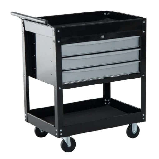 CARRELLO DA OFFICINA PROFESSIONALE CASSETTIERA PORTAUTENSILI IN LAMIERA NERO 68X46X88CM - BOSCH