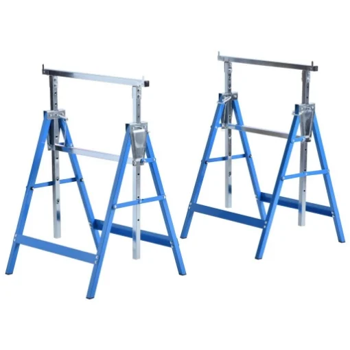 SET 2 CAVALLETTI DA LAVORO PIEGHEVOLI TELESCOPICI IN TUBI D’ACCIAIO 68 X 58 X 80 - DINO BIKES