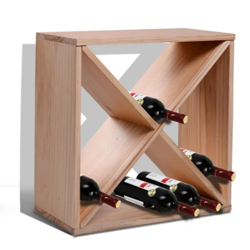 MOBILETTO PORTABOTTIGLIE PER VINI E LIQUORI 24 BOTTIGLIE LEGNO NATURALE - LUPIA